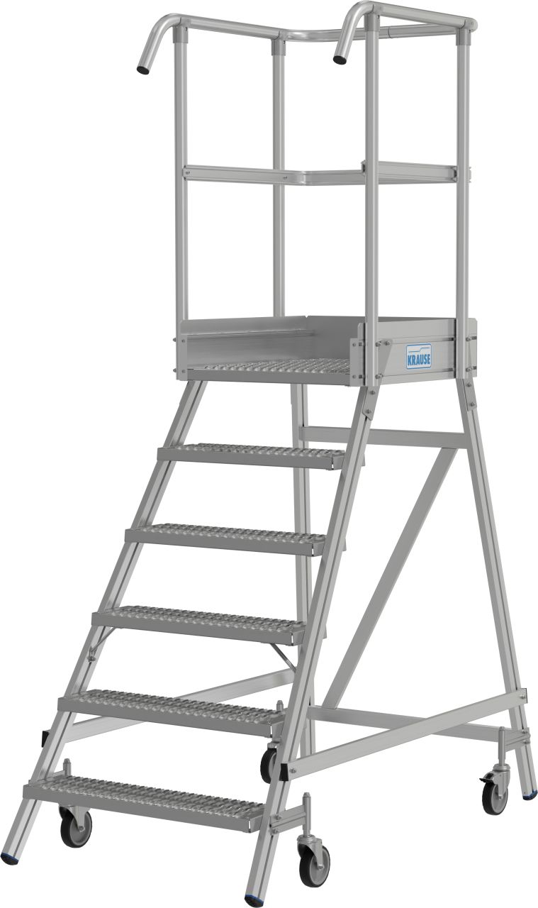 Мобильная лестница-платформа с платформой из решетки R13 Krause STABILO 6 ступеней 821409
